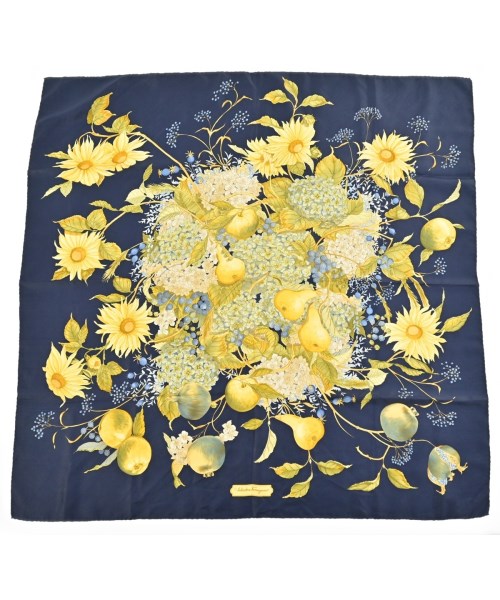 Salvatore Ferragamo(サルバトーレフェラガモ)バンダナ・スカーフ 紺 サイズ:-/2200653069098