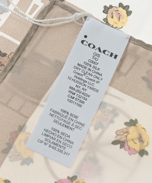 COACH（コーチ）バンダナ・スカーフ 白 サイズ:- レディース/2200652596106