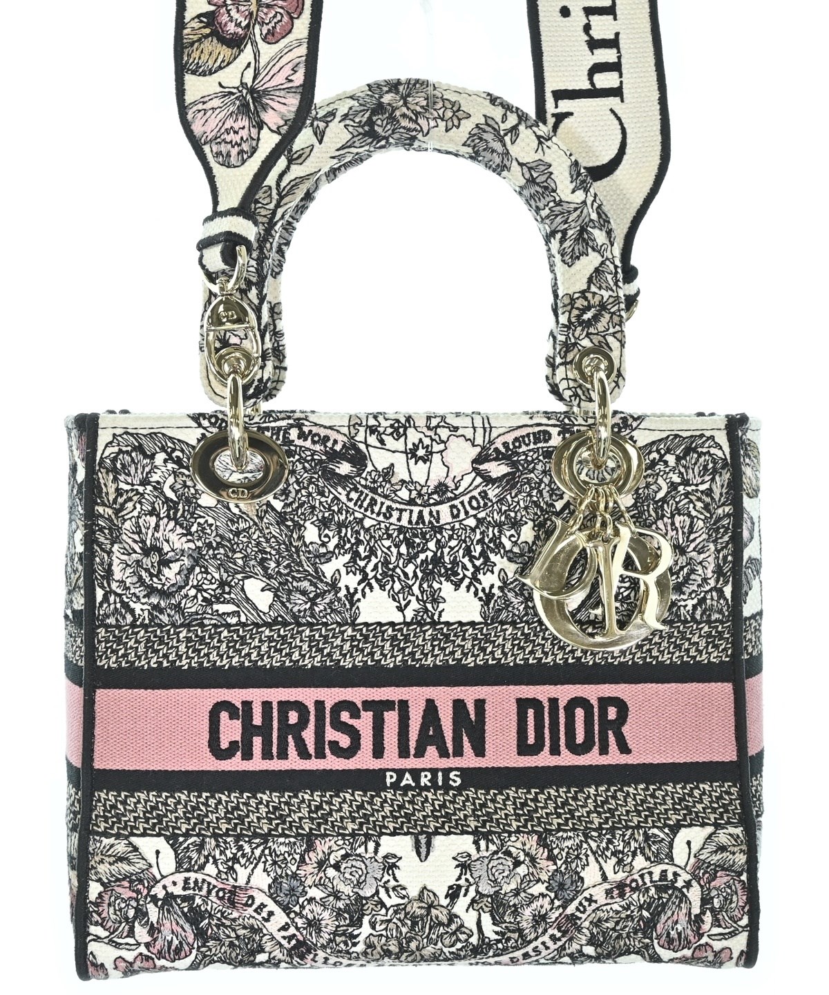 Christian Dior ロゴパターン ハンドバッグ Christian Dior（クリスチャンディオール）ハンドバッグ 白 サイズ