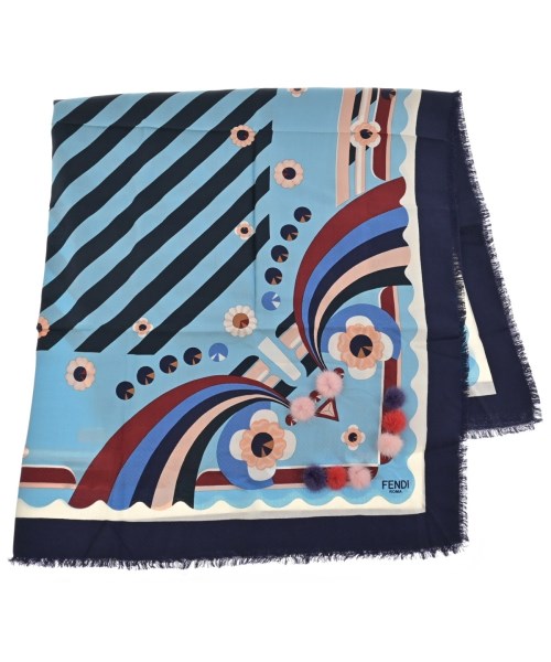 FENDI(フェンディ)バンダナ・スカーフ 紺 サイズ:-/2200655075349