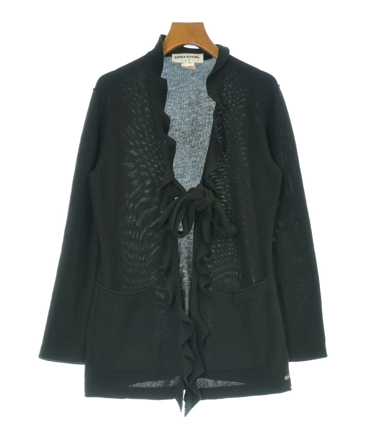 SONIA RYKIEL ソニアリキエル  長袖ニット サイズ:42  ブラック ウール100％ レディース ビーズ ビジュー装飾　240001107691 SONIA RYKIEL ソニアリキエル 長袖ニット サイズ:42 ブラック ウール