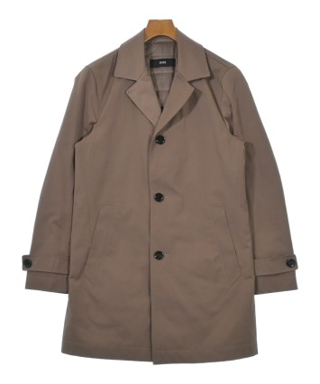 ■極美品■BOSS ヒューゴボス チェスターコート カシミア混 ベージュ 52 HUGO BOSS (ヒューゴボス) ウール×カシミヤ シングルボタン チェスター