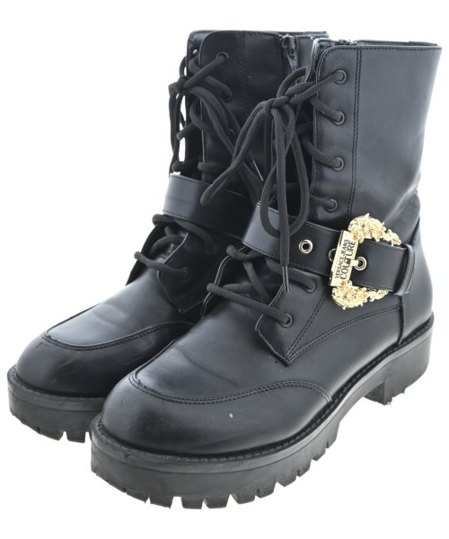 VERSACE JEANS COUTURE(ヴェルサーチジーンズ)ブーツ 黒 サイズ:38(24.5cm位)/2200683716054
