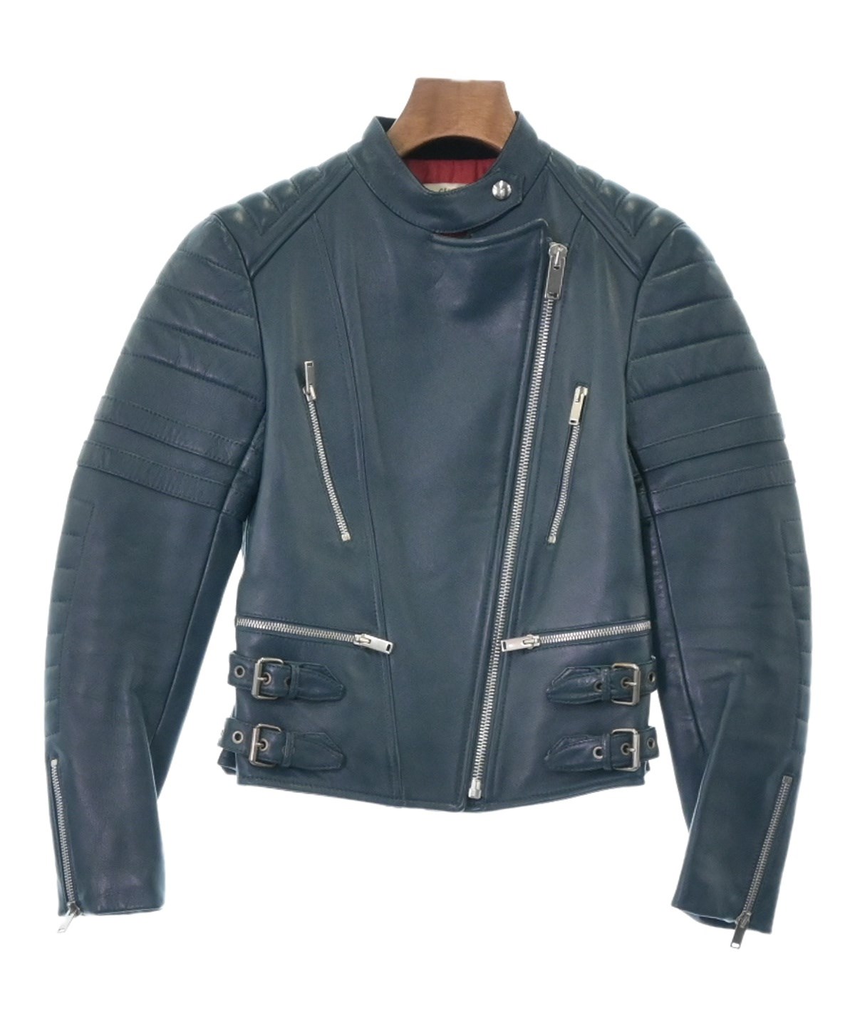 CELINE セリーヌ ライダース 青系 34(XXS位) 4601823L0037 CELINE（セリーヌ）ライダース 青 サイズ:34(XXS位) レディース