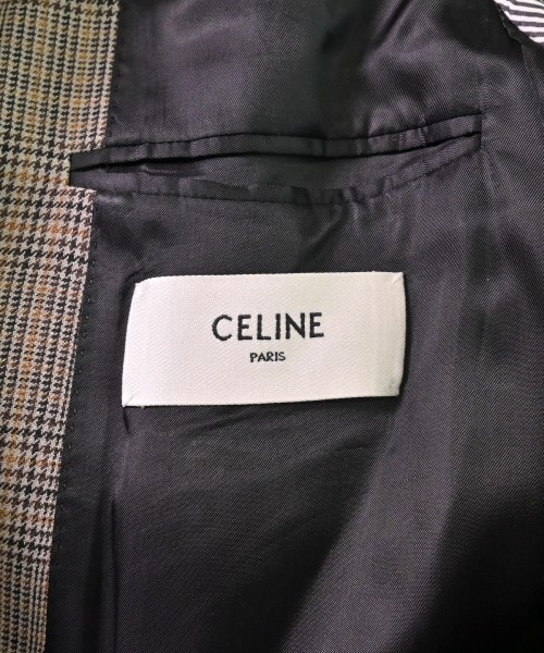 CELINE セリーヌ 20AW ストライプ ダブルプレスト テーラードジャケット グレー 2V120065K