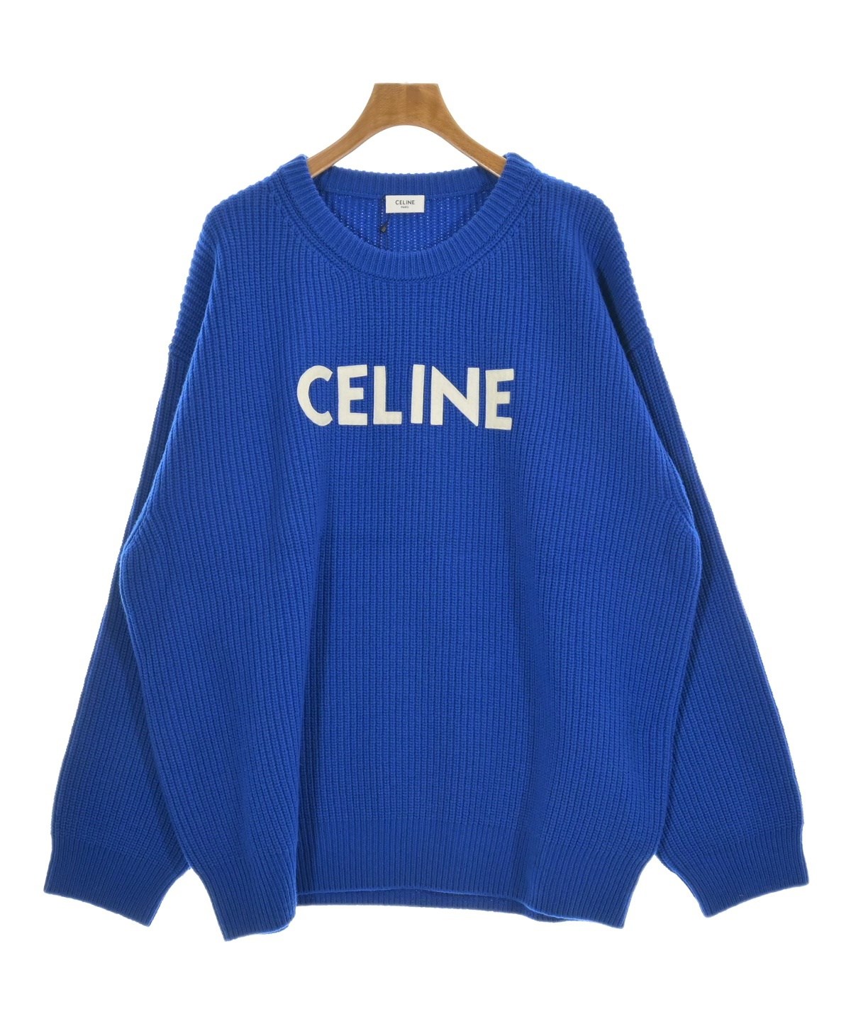 CELINE 青 ニットセーター 23aw CELINE（セリーヌ）ニット・セーター 青 サイズ:XL メンズ