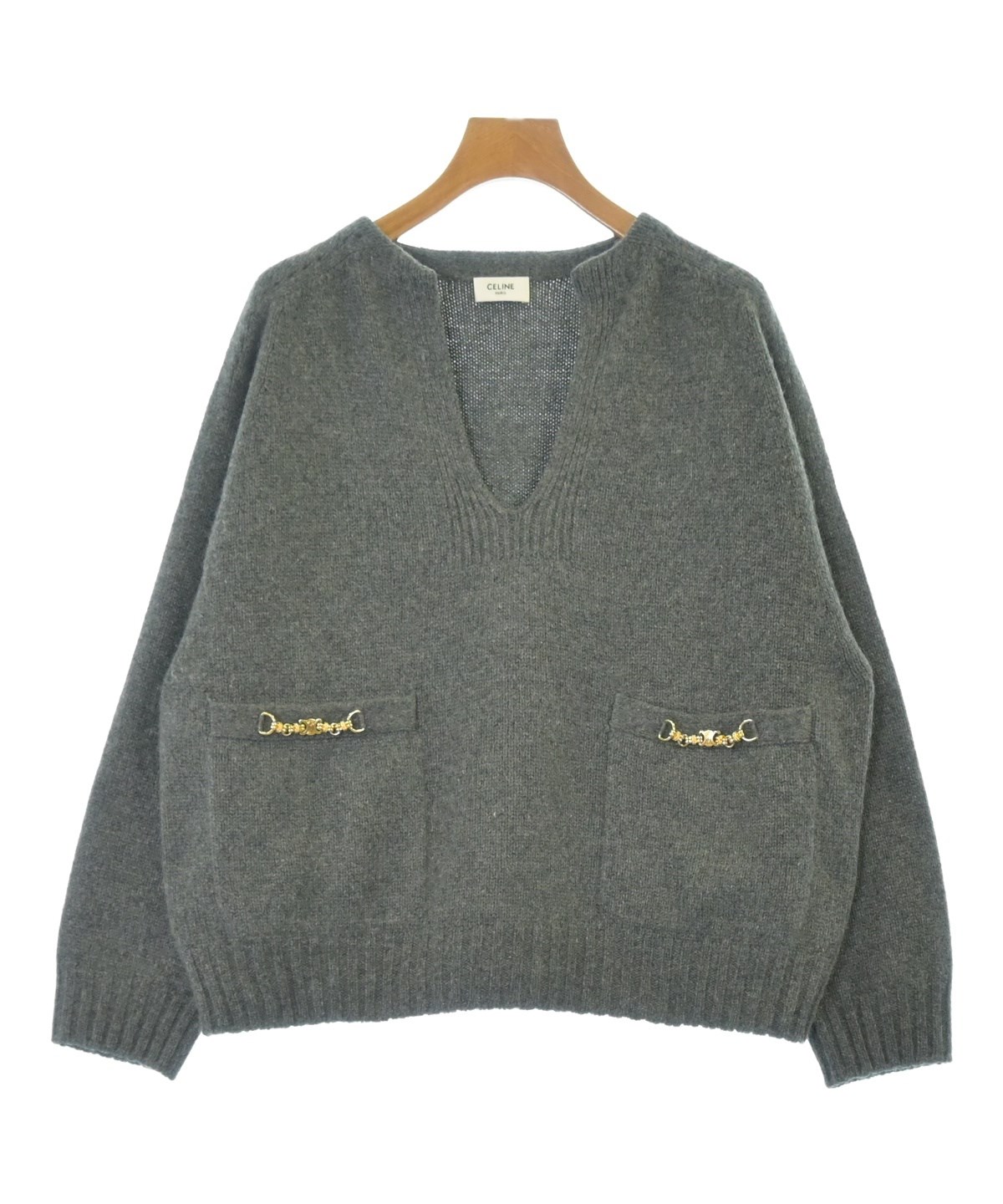 CELINE（セリーヌ）ニット・セーター グレー サイズ:S レディース