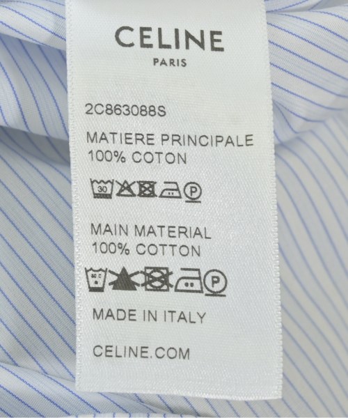 CELINE（セリーヌ）ドレスシャツ 青 サイズ:38(S位) メンズ/2200635860125