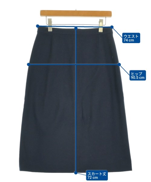 CELINE（セリーヌ）ひざ丈スカート 紺 サイズ:38(S位) レディース
