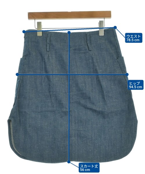 CELINE（セリーヌ）ひざ丈スカート 青 サイズ:40(M位) レディース/2200639557212