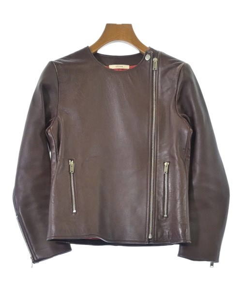 CELINE(セリーヌ)ライダース 茶 サイズ:34(XXS位)/2200642326010