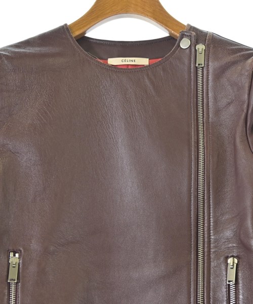 CELINE（セリーヌ）ライダース 茶 サイズ:34(XXS位) レディース/2200642326010