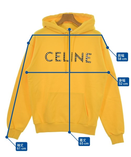 CELINE（セリーヌ）パーカー 黄 サイズ:XS メンズ/2200486383019