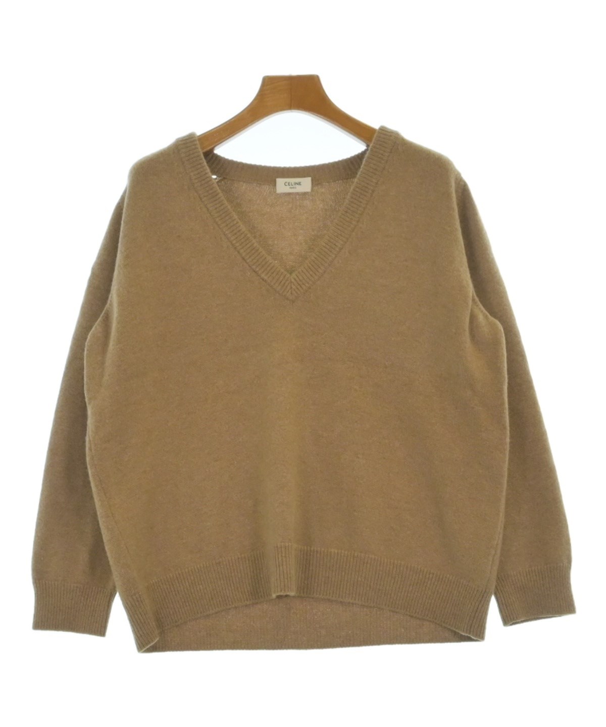 【専用】セリーヌ　フィービー　ニット　バイカラー ベージュ 未使用級 カシミヤ100% セリーヌ フィービー セーター ベージュ M