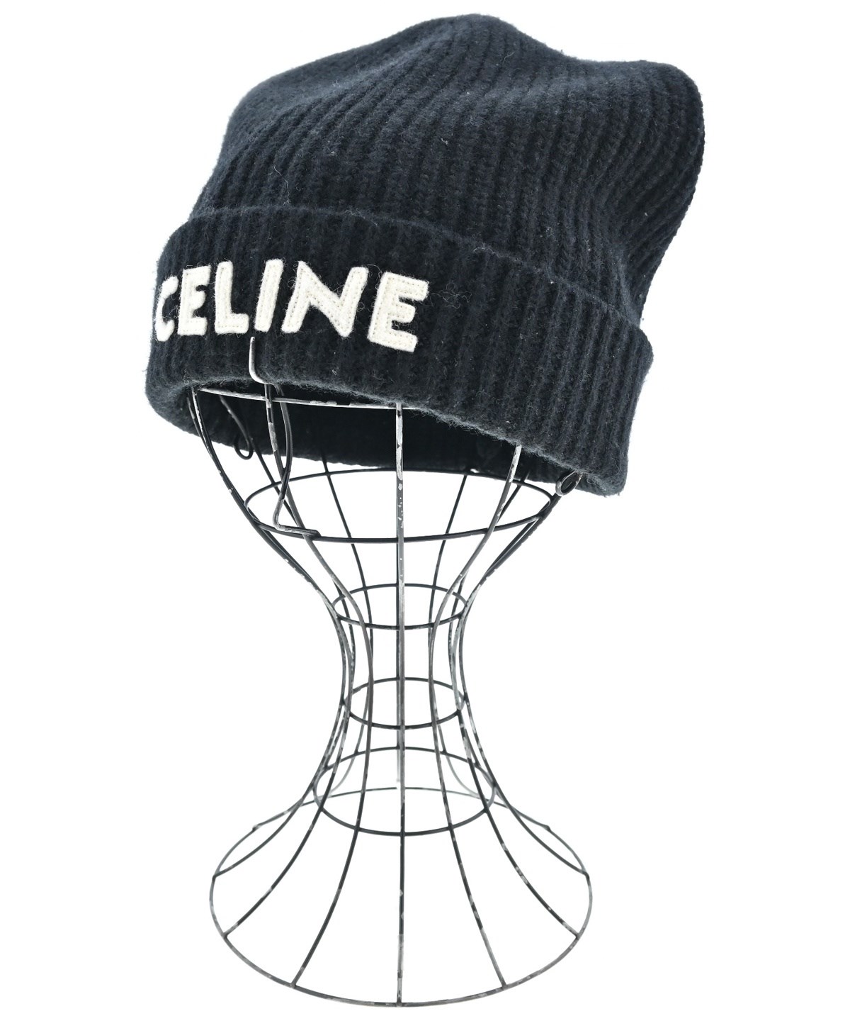 CELINE ニット帽　ブラック　セリーヌ 【送料無料】 CELINE（セリーヌ）ニットキャップ・ビーニー 黒 サイズ