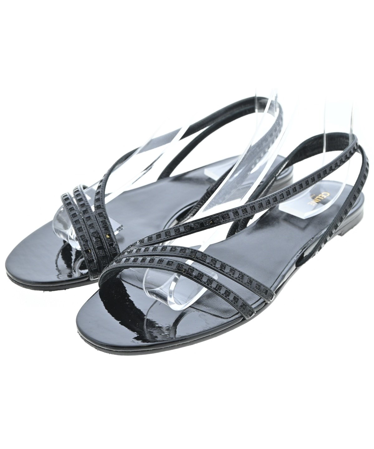 CELINE（セリーヌ）サンダル 黒 サイズ:EU37 1/2(24cm位) レディース