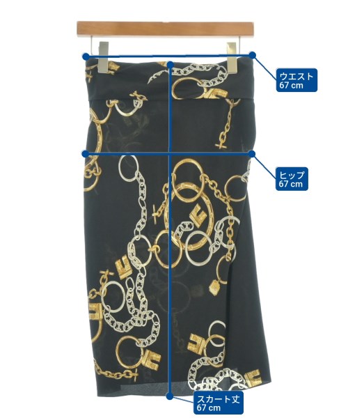 CELINE（セリーヌ）ひざ丈スカート 黒 サイズ:36(XS位) レディース/2200621504071
