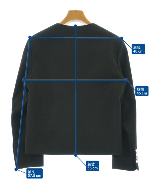 CELINE（セリーヌ）ノーカラージャケット 黒 サイズ:34(XXS位) レディース/2200622419039