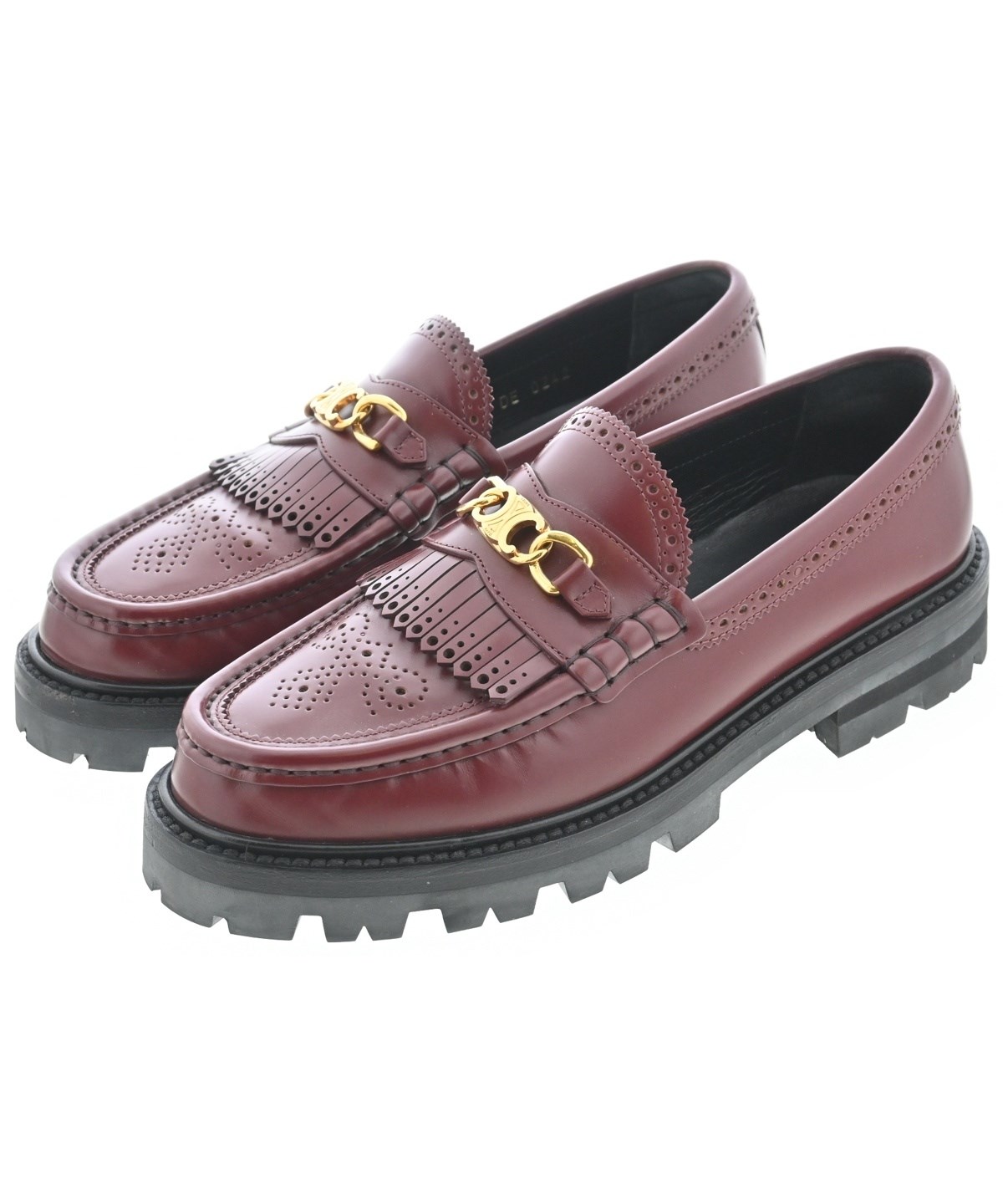 CELINE（セリーヌ）ドレスシューズ/ローファー 赤 サイズ:EU39(25.5cm