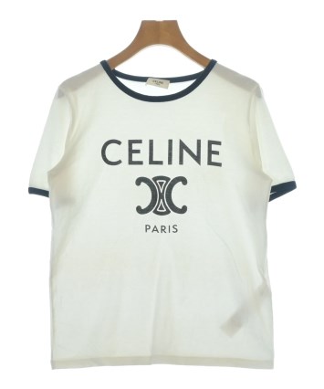 CELINE ロゴ Tシャツ ホワイト セリーヌ 大人気□CELINE□ セリーヌ ロゴプリントルーズTシャツ (CELINE/T