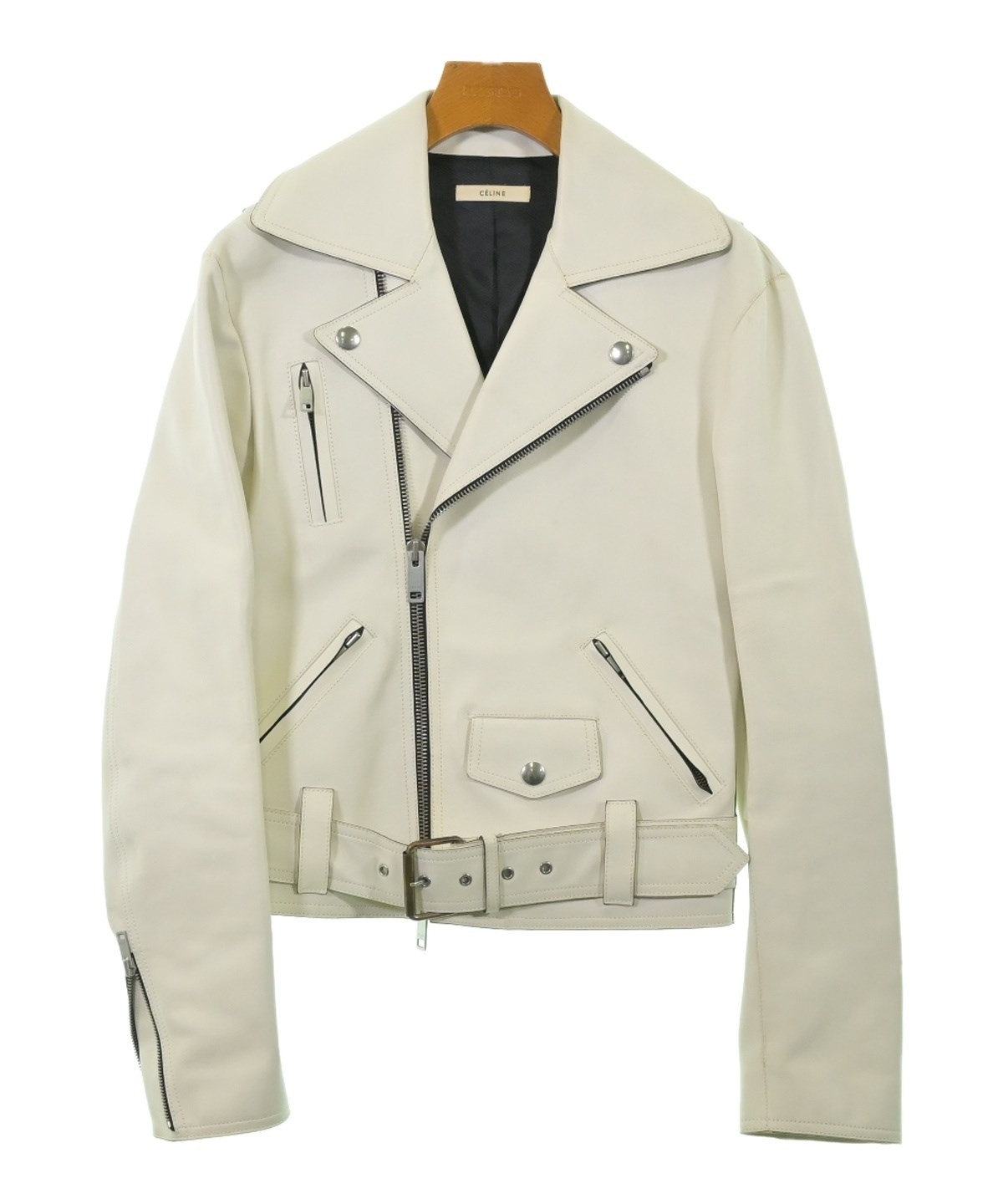 CELINE(セリーヌ)ライダース 白 サイズ:34(XXS位) レディース CELINE(セリーヌ)ライダース 白 サイズ:34(XXS位) レディース