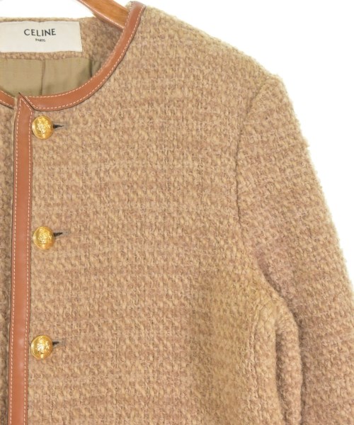 CELINE（セリーヌ）ノーカラージャケット ベージュ サイズ:38(S位) レディース/2200570810056