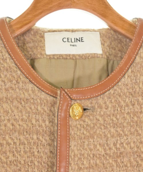 CELINE（セリーヌ）ノーカラージャケット ベージュ サイズ:38(S位) レディース/2200570810056