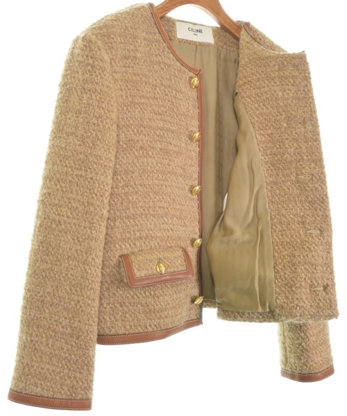 CELINE（セリーヌ）ノーカラージャケット ベージュ サイズ:38(S位) レディース/2200570810056