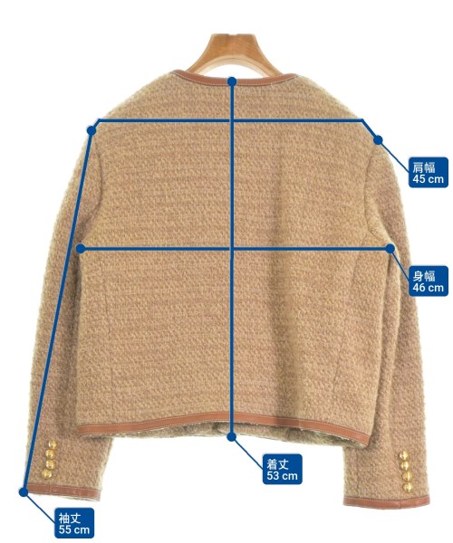 CELINE（セリーヌ）ノーカラージャケット ベージュ サイズ:38(S位) レディース/2200570810056