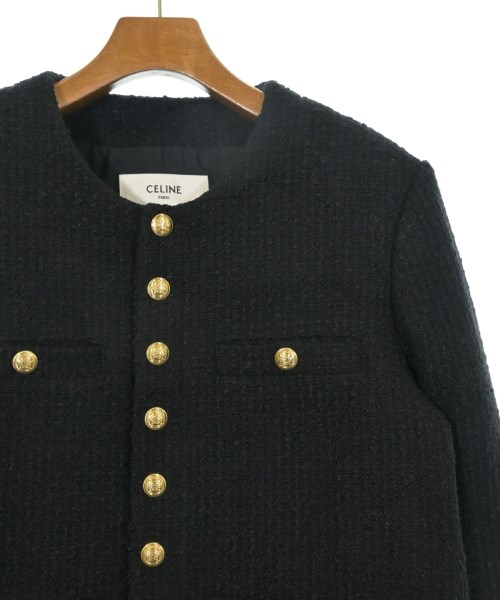 CELINE（セリーヌ）ノーカラージャケット 黒 サイズ:40(L位) レディース/2200570810070