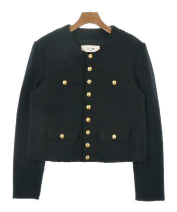 CELINE ノーカラージャケット ブラック CELINE（セリーヌ）ノーカラージャケット 黒 サイズ:40(L位