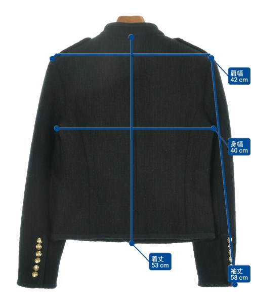 CELINE（セリーヌ）ノーカラージャケット 黒 サイズ:36(S位) レディース/2200570810407