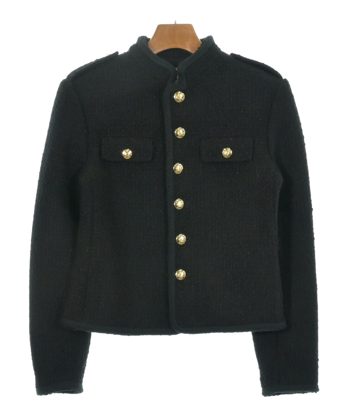 CELINE（セリーヌ）ノーカラージャケット 黒 サイズ:36(S位