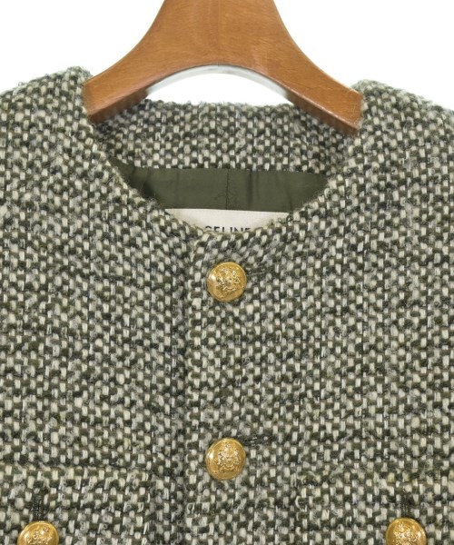CELINE（セリーヌ）ノーカラージャケット 緑 サイズ:38(M位) レディース/2200572872014