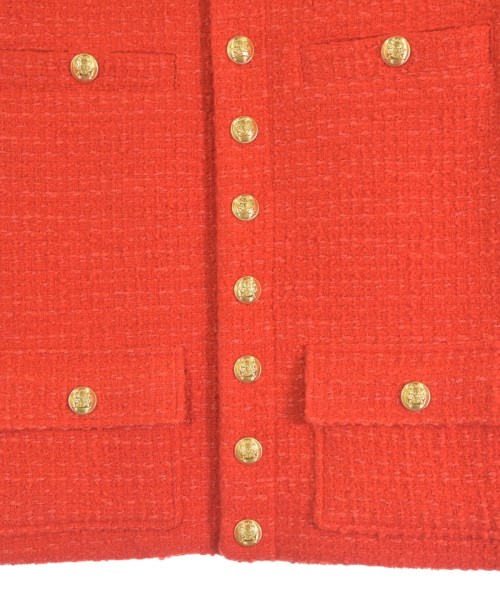 CELINE（セリーヌ）ノーカラージャケット 赤 サイズ:42(XL位) レディース/2200572872038