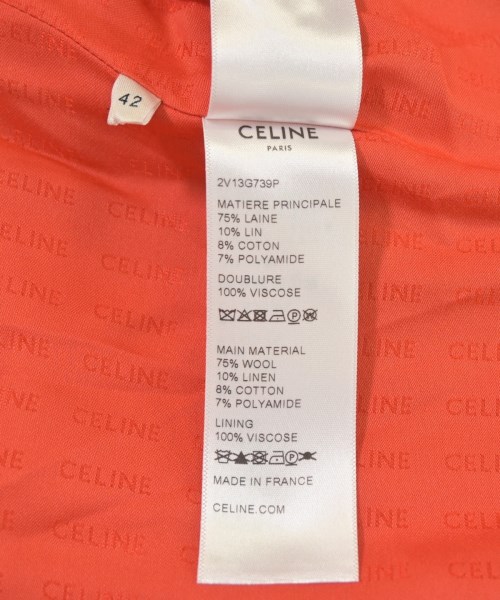 CELINE（セリーヌ）ノーカラージャケット 赤 サイズ:42(XL位) レディース/2200572872038