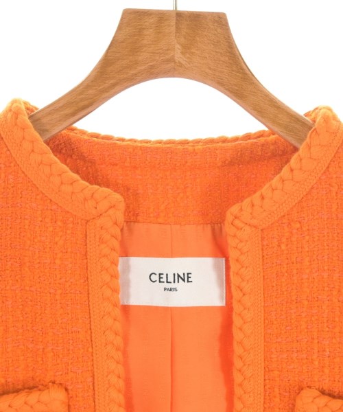 CELINE（セリーヌ）ノーカラージャケット オレンジ サイズ:34(XXS位) レディース/2200572872045