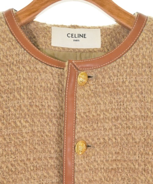 CELINE（セリーヌ）ノーカラージャケット ベージュ サイズ:38(M位) レディース/2200572872137
