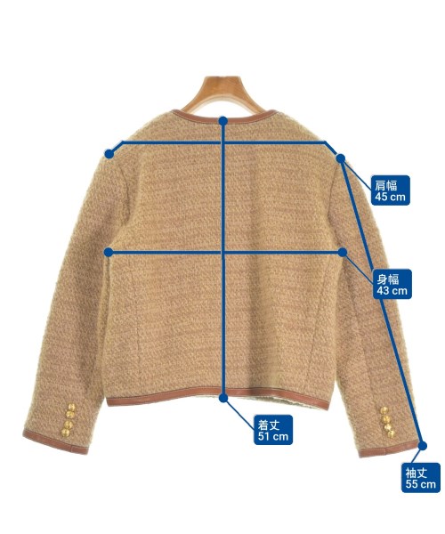 CELINE（セリーヌ）ノーカラージャケット ベージュ サイズ:38(M位) レディース/2200572872137