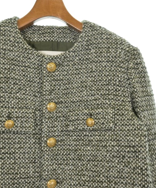 CELINE（セリーヌ）ノーカラージャケット 緑 サイズ:38(M位) レディース/2200572872144