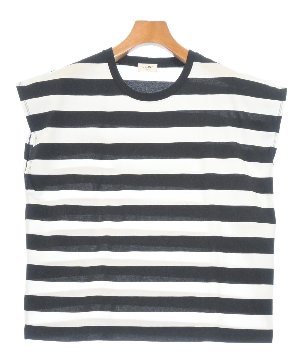 CELINE フィービーファイロ期ボーダーカットソー CELINE（セリーヌ）Tシャツ・カットソー 黒 サイズ:M レディース