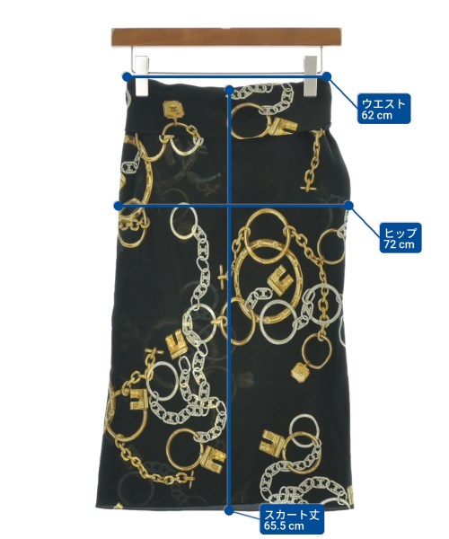 CELINE（セリーヌ）ひざ丈スカート 黒 サイズ:36(XS位) レディース/2200692573280