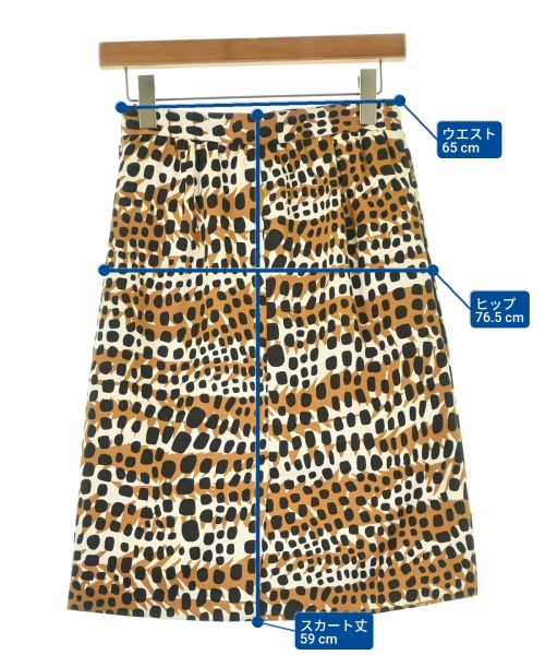 CELINE（セリーヌ）ひざ丈スカート 茶 サイズ:36(XS位) レディース/2200697701473