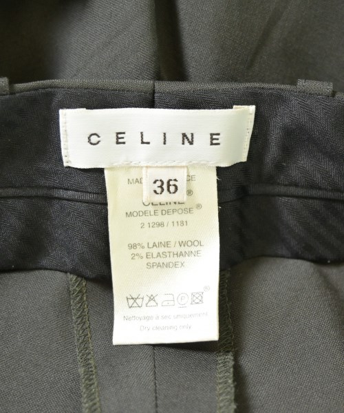 CELINE（セリーヌ）スラックス カーキ サイズ:36(XS位) レディース/2200708172209