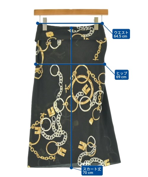 CELINE（セリーヌ）ひざ丈スカート 黒 サイズ:38(S位) レディース/2200713066234