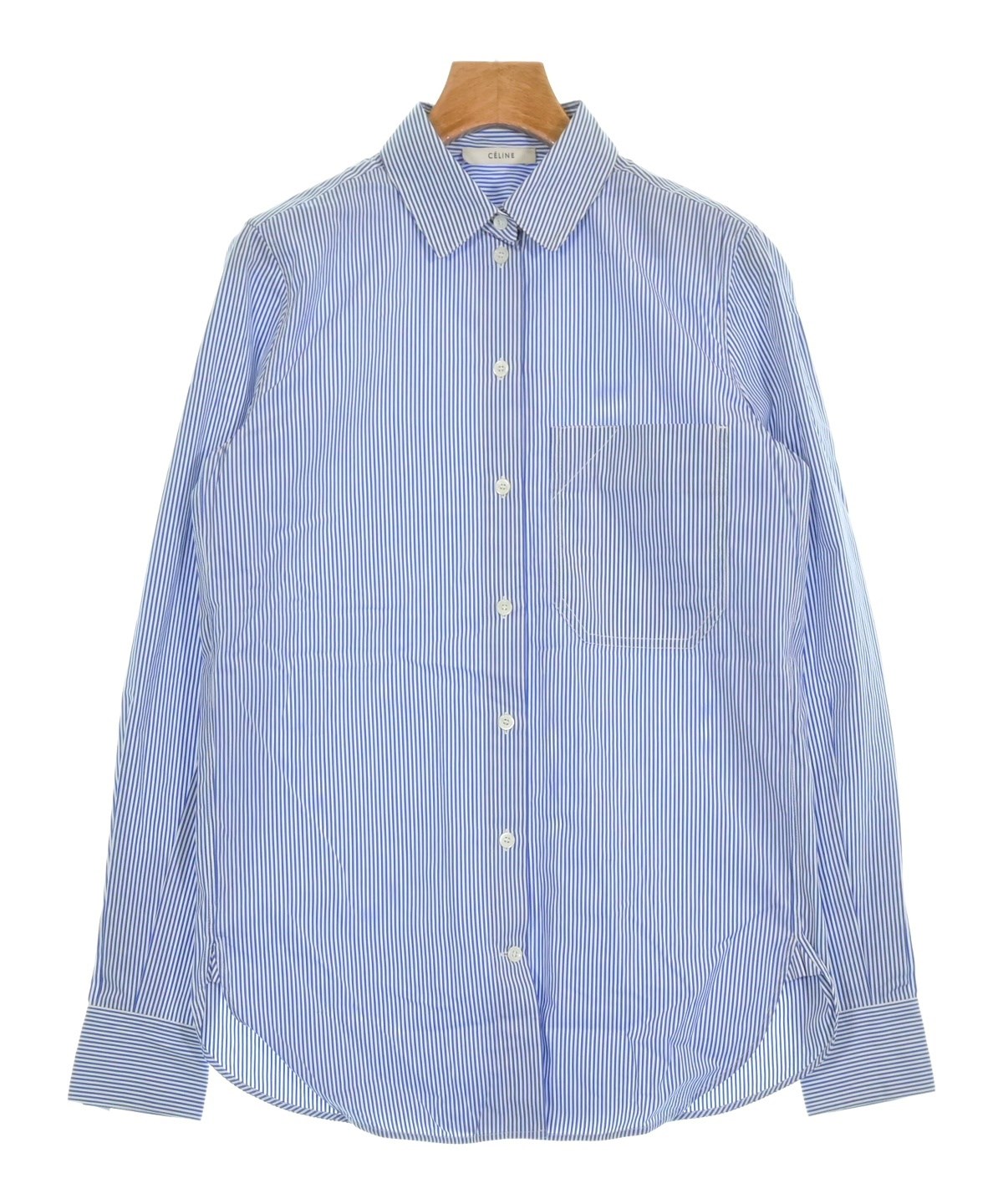 CELINE（セリーヌ）ブラウス 青 サイズ:36(XS位) レディース