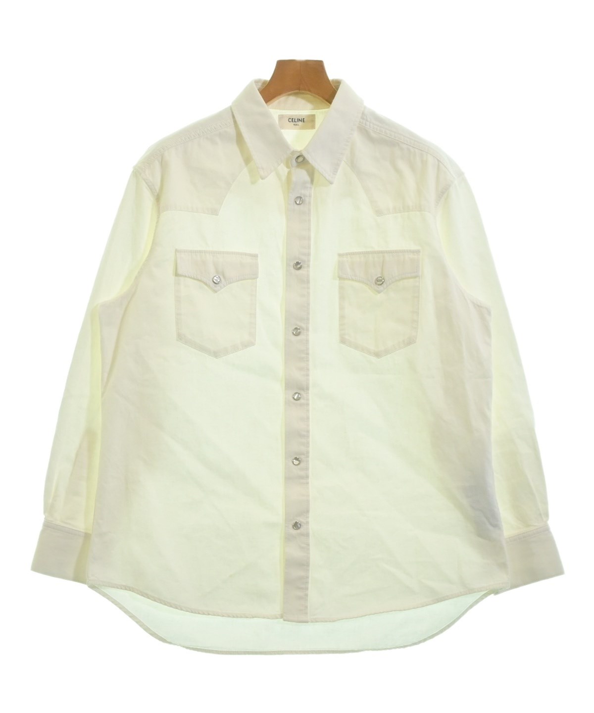 CELINE セリーヌ カジュアルシャツ メンズ 【古着】【中古】 CELINE（セリーヌ）カジュアルシャツ 白 サイズ:S メンズ