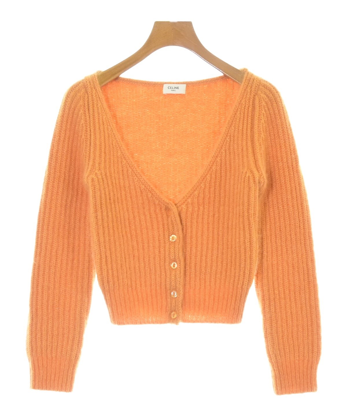 CELINE（セリーヌ）カーディガン オレンジ サイズ:XS レディース