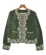 CELINE（セリーヌ）ノーカラージャケット 緑 サイズ:34(XXS位) レディース/2200703919045
