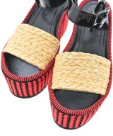 CELINE（セリーヌ）サンダル 赤 サイズ:EU38 1/2(25cm位) レディース/2200704797031